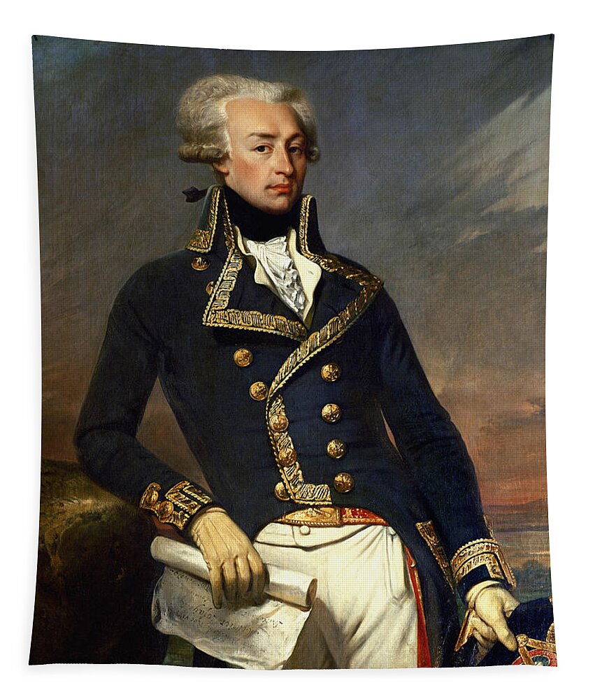 Lafayette Tapestry featuring the painting Marquis de Lafayette Painting - Joseph-Desire Court by War Is Hell Store
