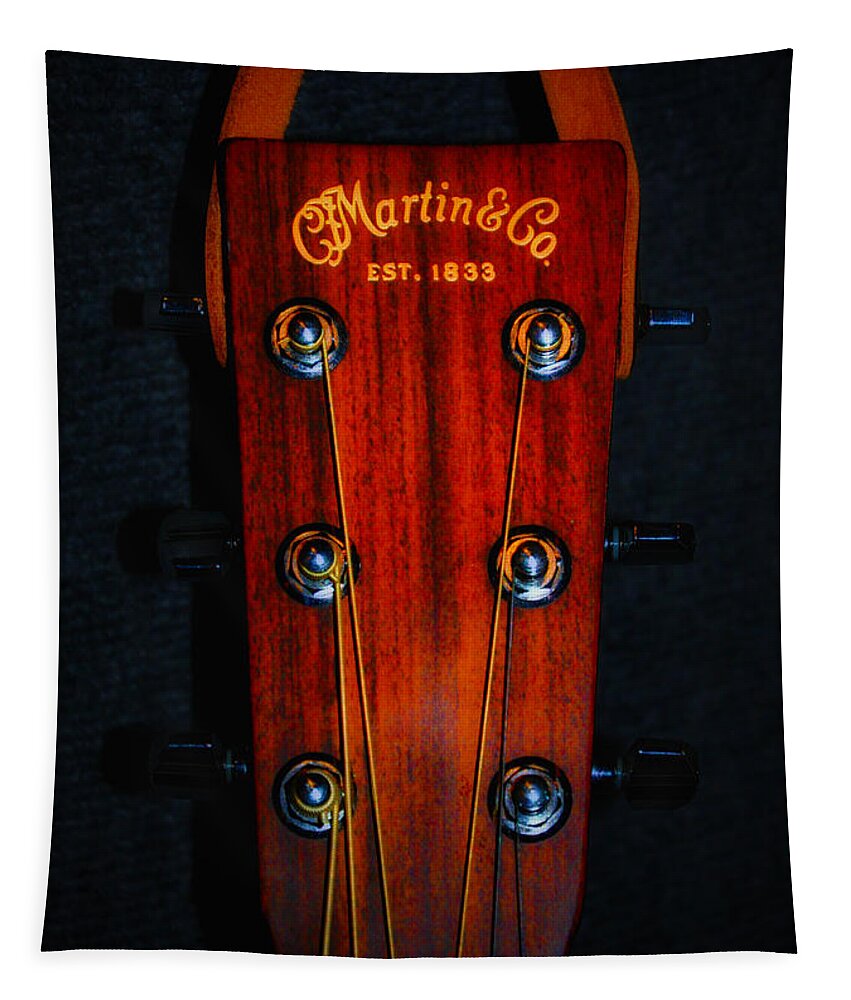 Martin Tapestry featuring the photograph Martin and Co. Headstock by Bill Cannon