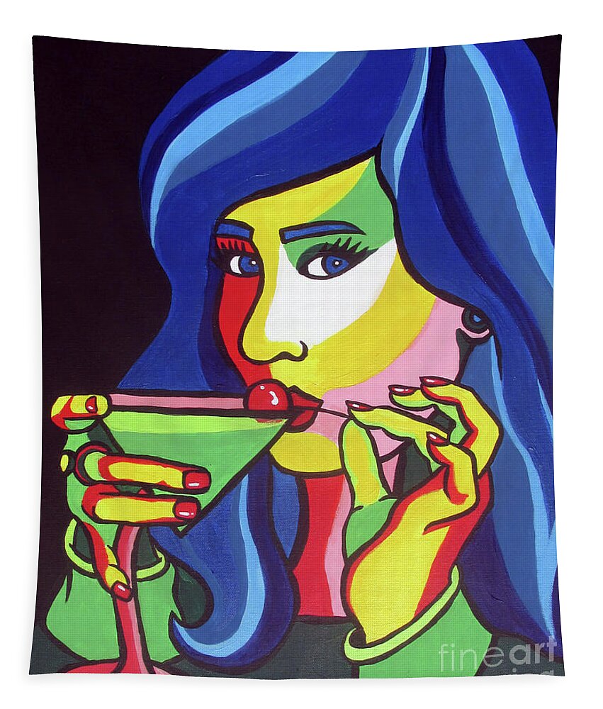 Martini Tapestry featuring the painting Martini Time by Sara Becker