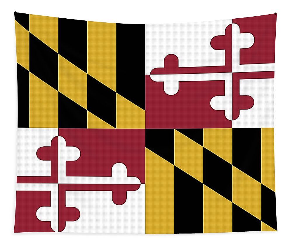 Maryland Flag Tapestry featuring the photograph Maryland State Flag by Robert Banach