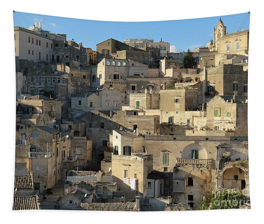 Matera Tapestry featuring the photograph Matera Stone Homes by Laurie Morgan
