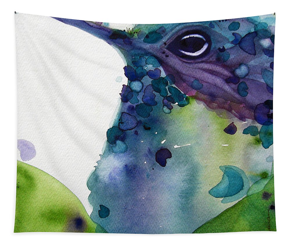 Hummingbird Watercolor Tapestry featuring the painting Max by Dawn Derman