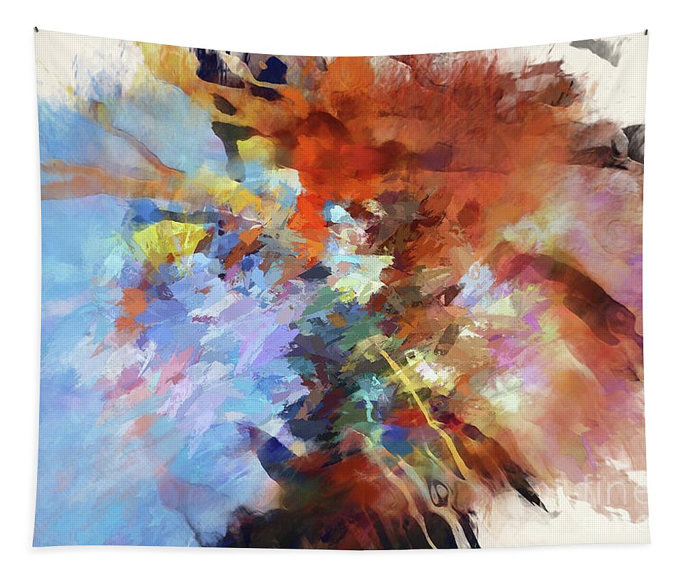 Paint Explosion Tapestry featuring the digital art May I Have Your Tension? by Margie Chapman