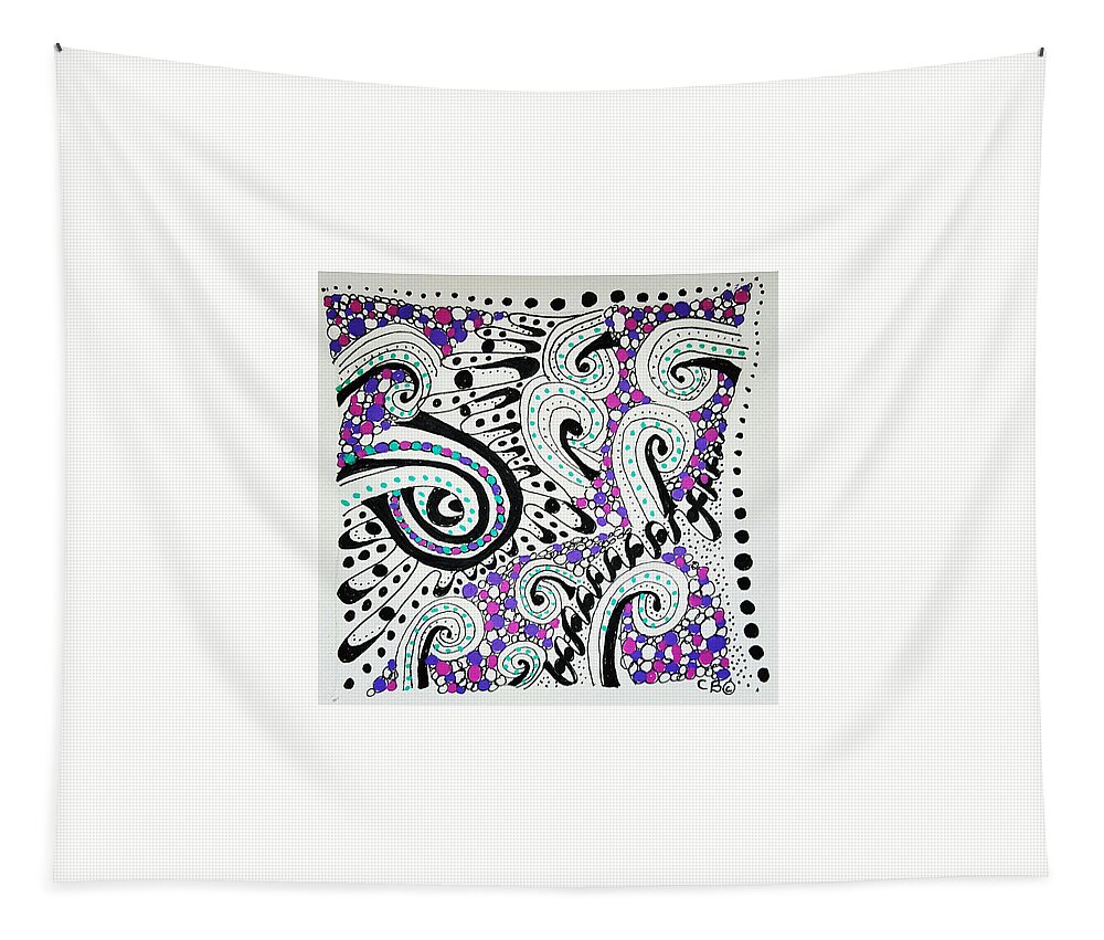 Zentangle Tapestry featuring the drawing Maze by Carole Brecht