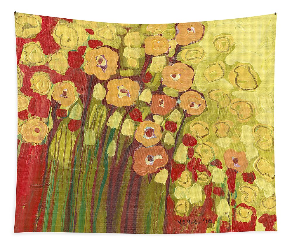 Floral Tapestry featuring the painting Meadow in Bloom by Jennifer Lommers