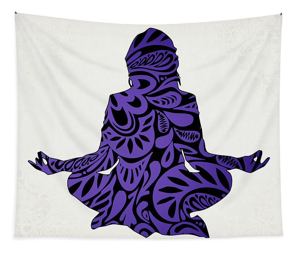 Meditate Tapestry featuring the digital art Meditate Ultraviolet by Ricky Barnard