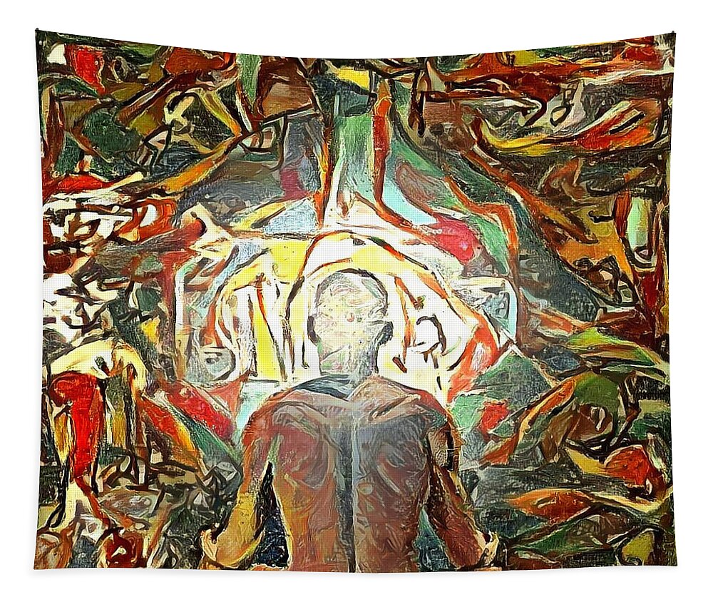 Man Tapestry featuring the digital art Meditation by Bruce Rolff