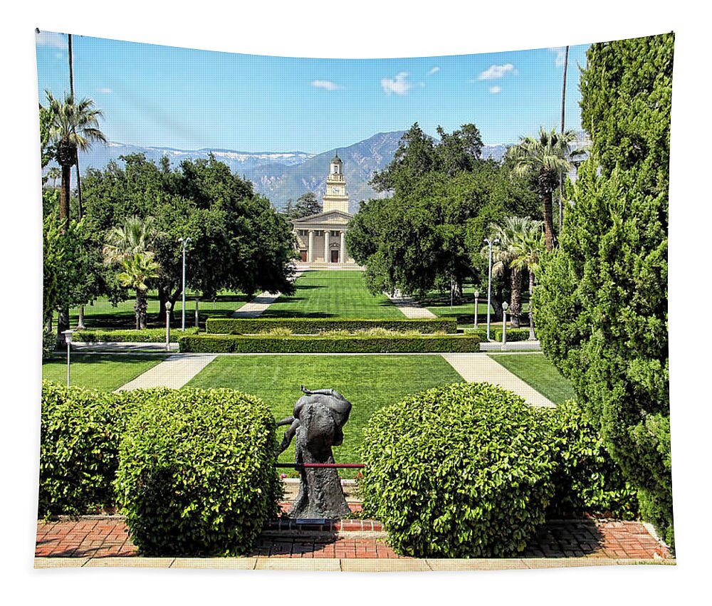 Memorial Chapel Tapestry featuring the photograph Memorial Chapel University of Redlands by Mariola Bitner