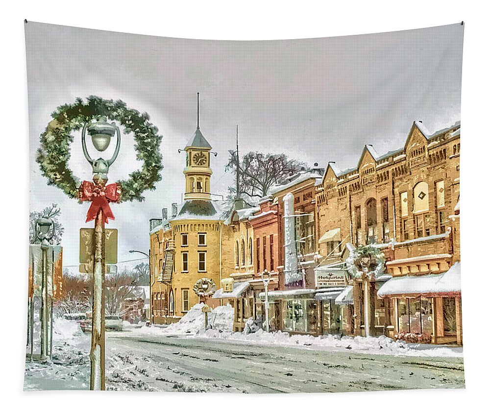 Melotte Tapestry featuring the photograph Merry Christmas - Columbus by Rod Melotte