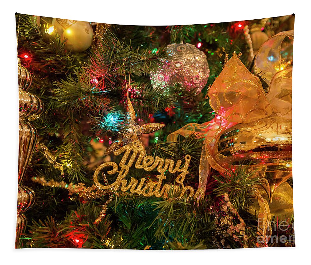 Christmas Tapestry featuring the photograph Merry Christmas by Dennis Hedberg