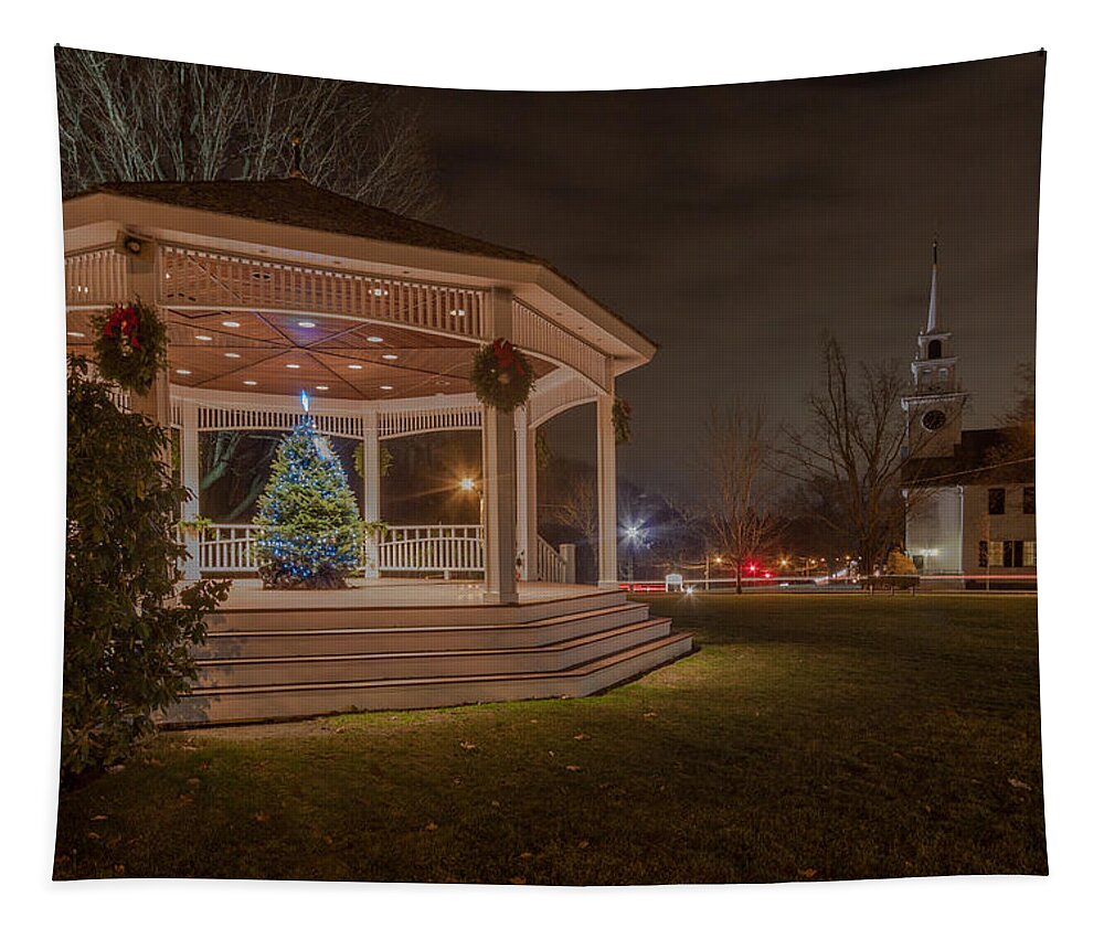 Christmas Tapestry featuring the photograph Merry Christmas from Milton Massachuetts by Brian MacLean