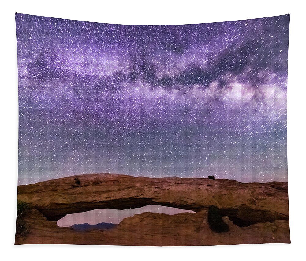 Photography Tapestry featuring the photograph Mesa Arch Milky Way by Joe Kopp