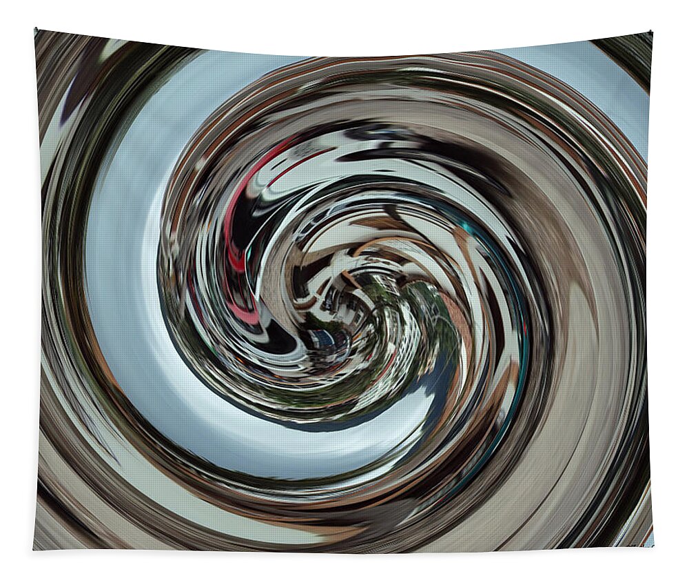 Abstract Tapestry featuring the digital art Metalic Swirl by Kathy Kelly