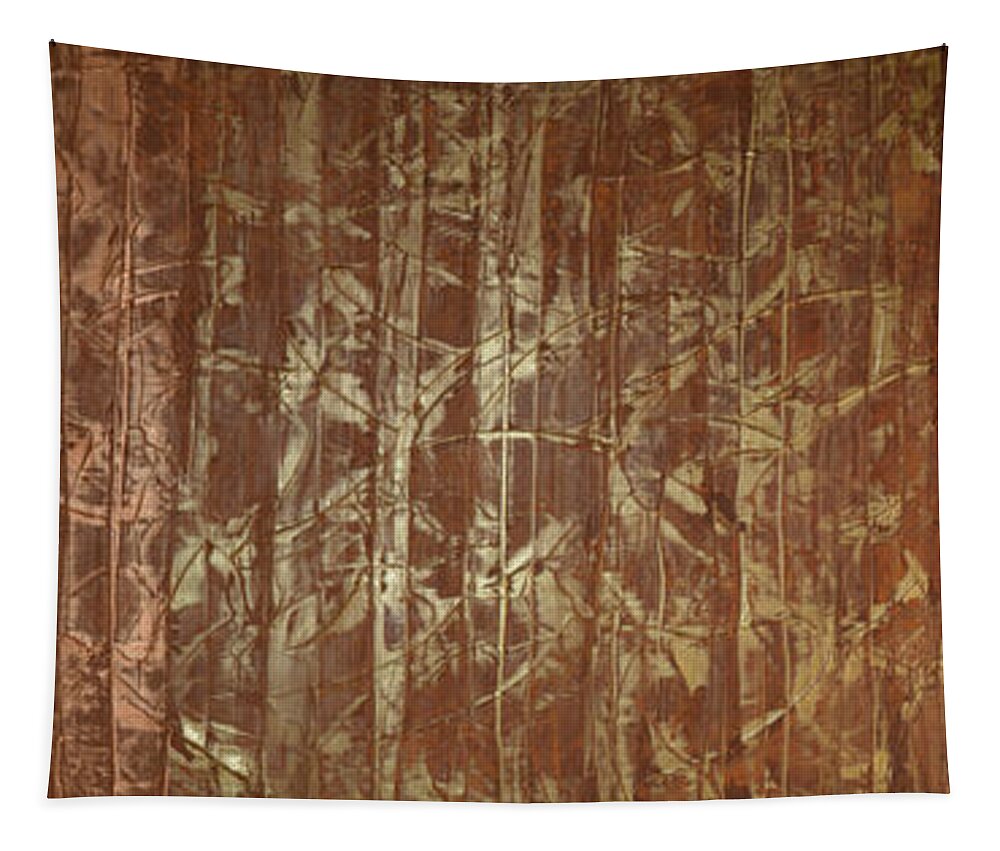 Bamboo Tapestry featuring the painting Metallic Bamboo by Linda Bailey