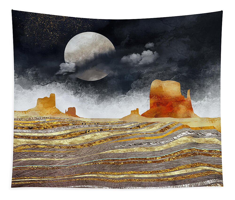 Desert Tapestry featuring the digital art Metallic Desert by Spacefrog Designs