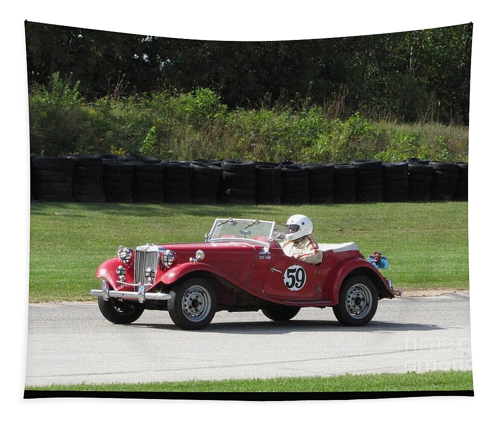 Car Tapestry featuring the photograph MG TC Racer by Neil Zimmerman