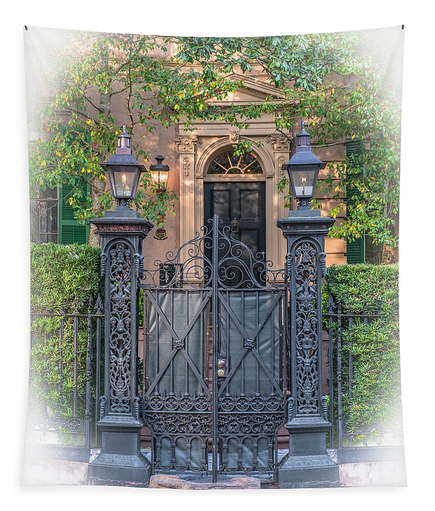Charleston Tapestry featuring the photograph Mickell Jenkins Home Grand Entrance by Dale Powell