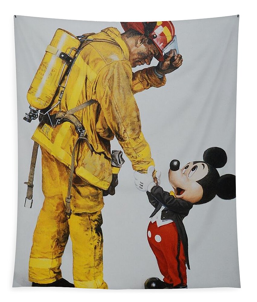 Magic Kingdom Tapestry featuring the photograph Mickey And The Bravest by Rob Hans