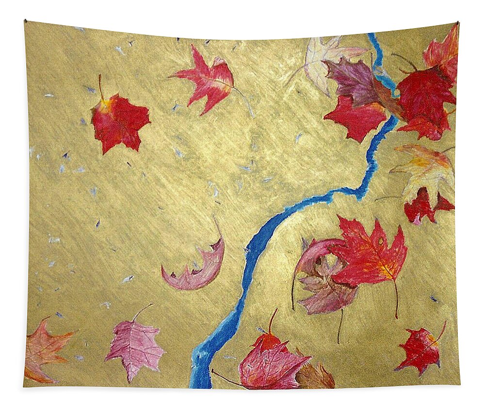 Abstract Tapestry featuring the painting Midas Fall by Steve Karol