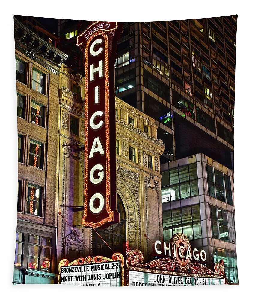 Chicago Tapestry featuring the photograph Midwestern Theater by Frozen in Time Fine Art Photography