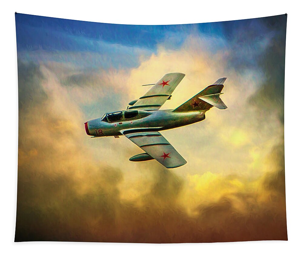 Vintage Tapestry featuring the photograph Mikoyan-Gurevich MiG-15UTI by Chris Lord