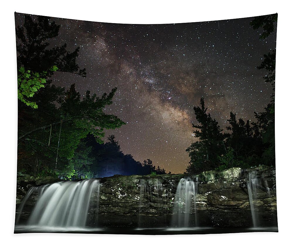 Travel Tapestry featuring the photograph Milky Way over Falling Waters by Eilish Palmer