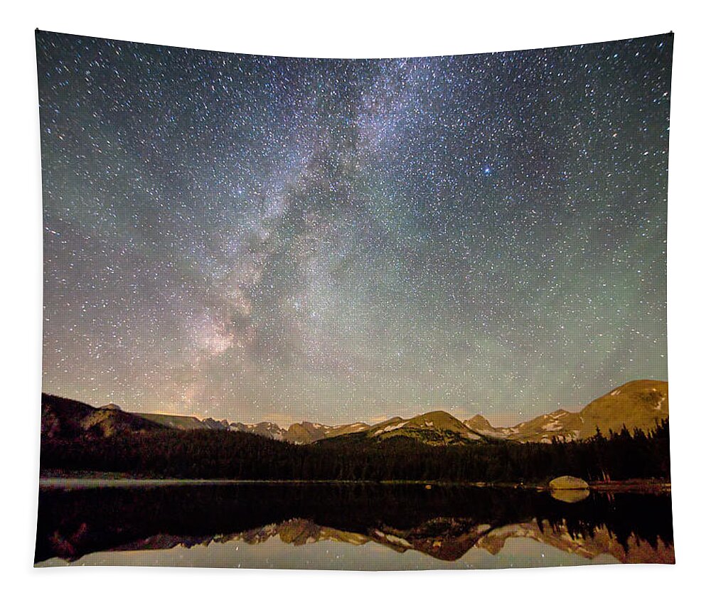 Milky Way Tapestry featuring the photograph Milky Way Over The Colorado Indian Peaks by James BO Insogna