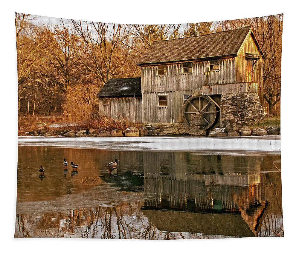 Mill Tapestry featuring the photograph Mill At Midway Village by Ira Marcus