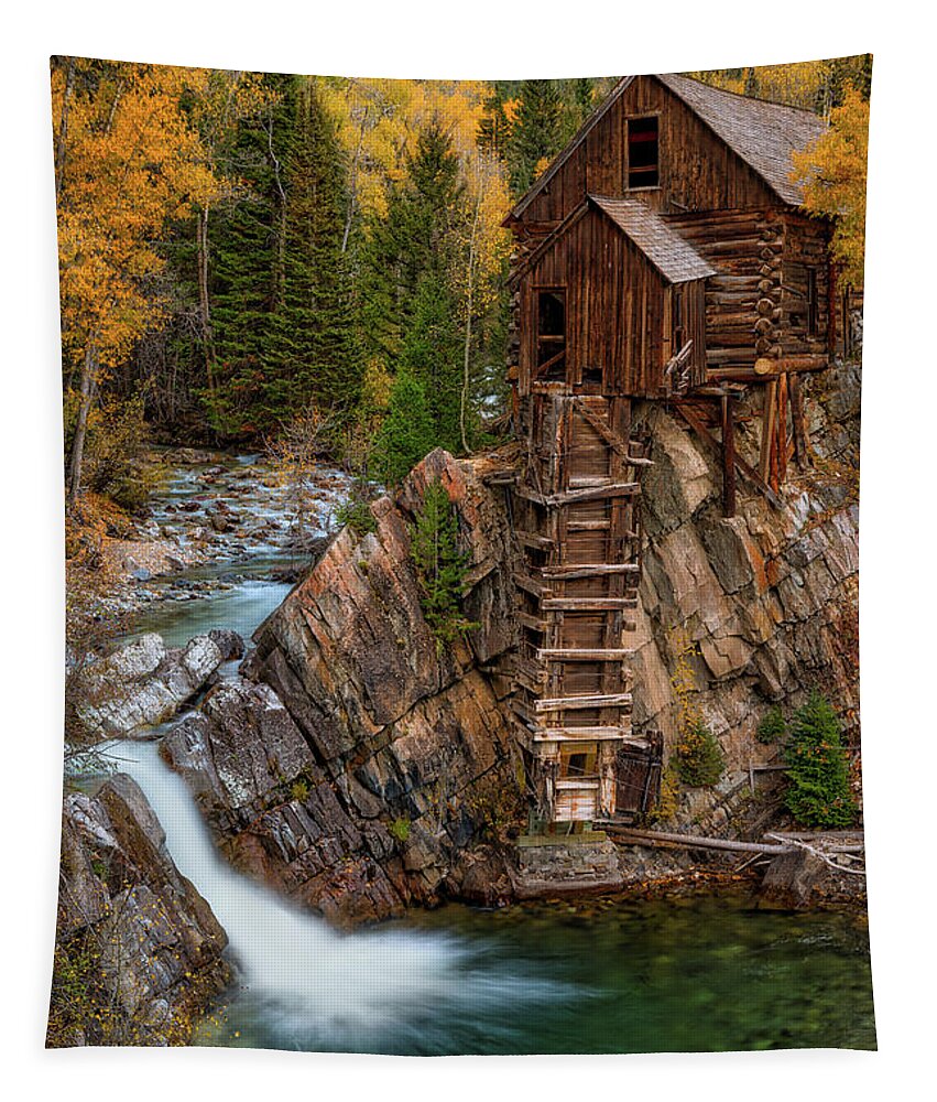 Fall Colors Tapestry featuring the photograph Mill in the Mountains by Darren White