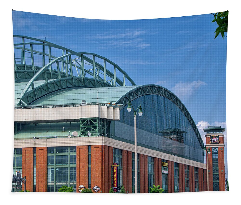 Baseball Tapestry featuring the photograph Miller Park - Milwaukee 3 by Steven Ralser
