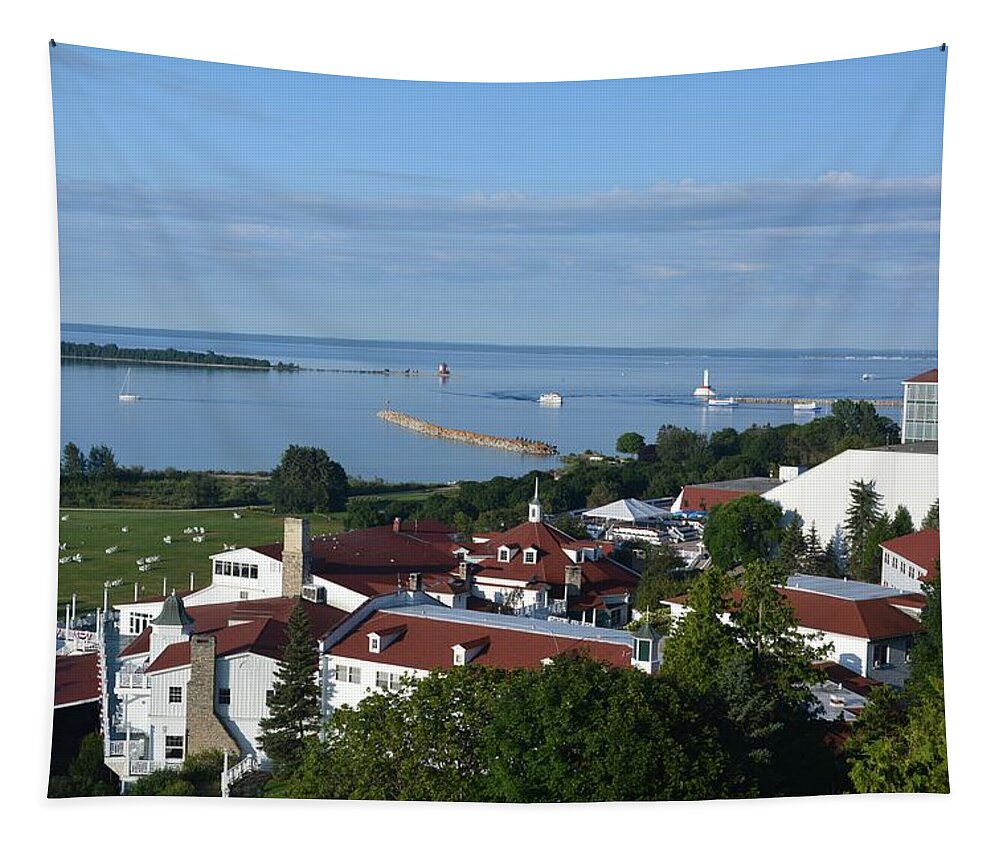 Pure Michigan Tapestry featuring the photograph Mission Point Morning by Keith Stokes