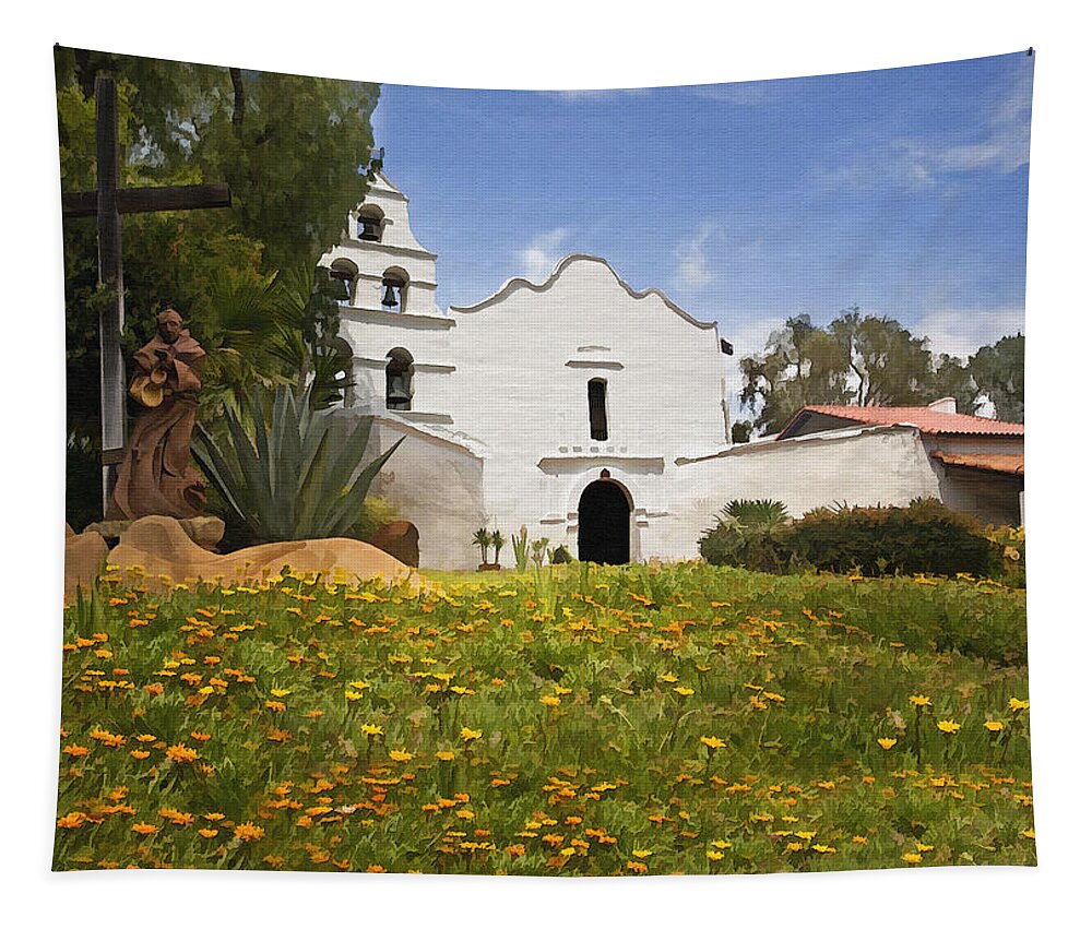 Architecture Tapestry featuring the photograph Mission San Diego de Alcala by Sharon Foster