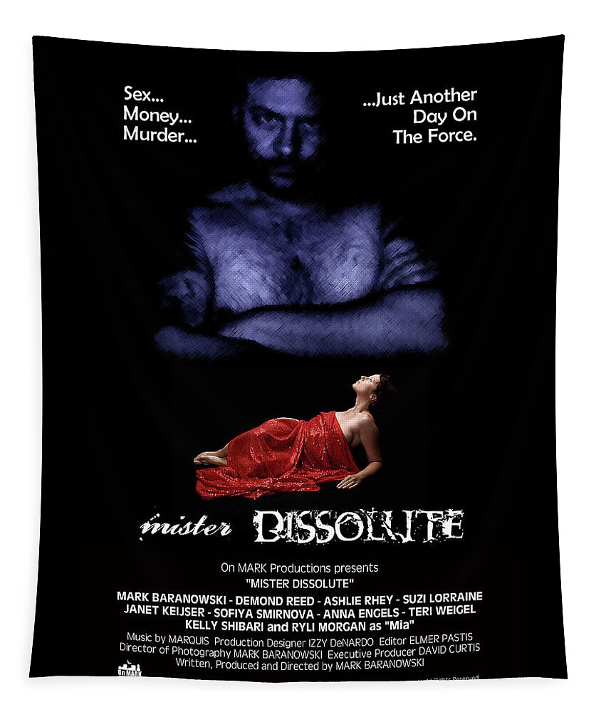 Movie Tapestry featuring the digital art Mister Dissolute poster A by Mark Baranowski