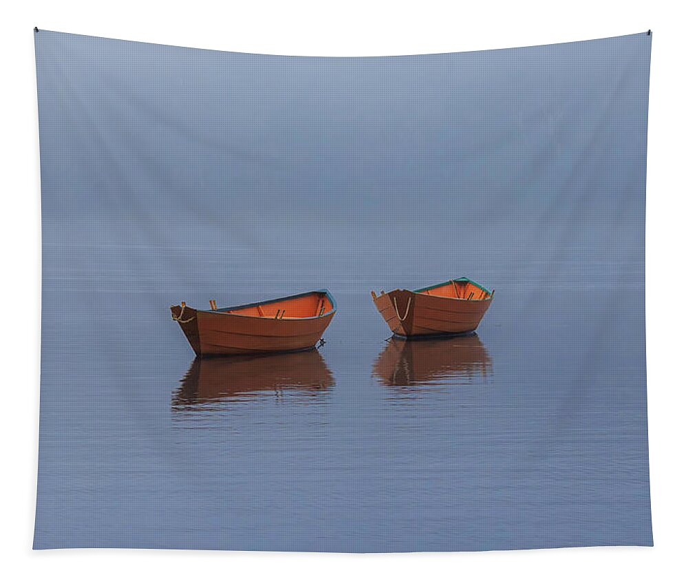Boat Tapestry featuring the photograph Misty Morning by Rob Davies