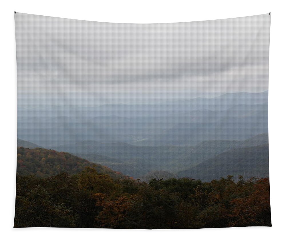 Misty Mountains Tapestry featuring the photograph Misty Mountains More by Allen Nice-Webb