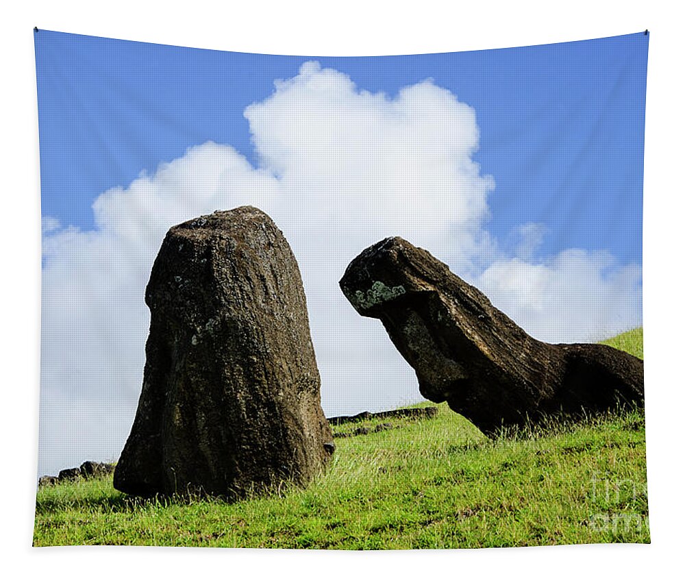 Easter Island Tapestry featuring the photograph Moai Rapa Nui 7 by Bob Christopher
