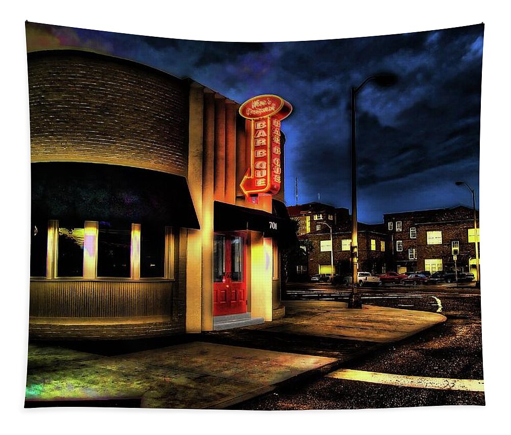 Mobile Tapestry featuring the photograph Moe's BBQ Mobile AL by Michael Thomas