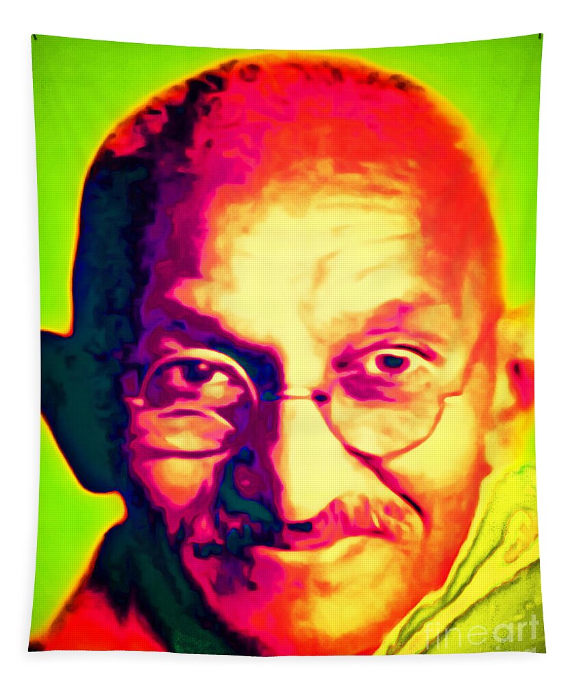 Mahatma Gandhi Tapestry featuring the photograph Mohatma Gandhi 20151230 by Wingsdomain Art and Photography