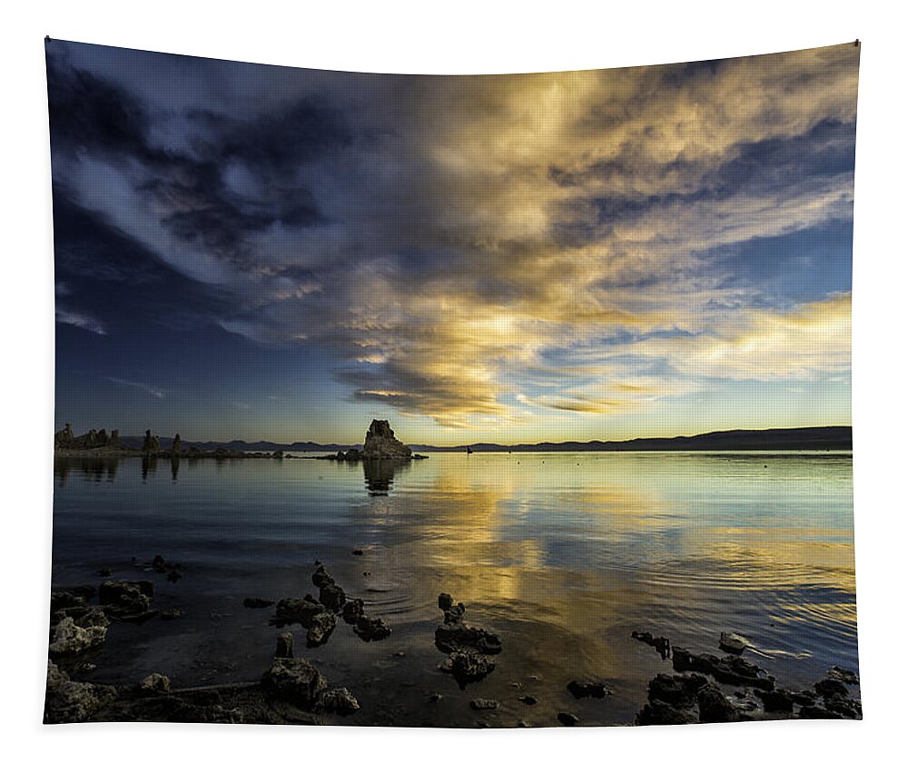 California Tapestry featuring the photograph Mono Lake Sunrise by Timothy Hacker