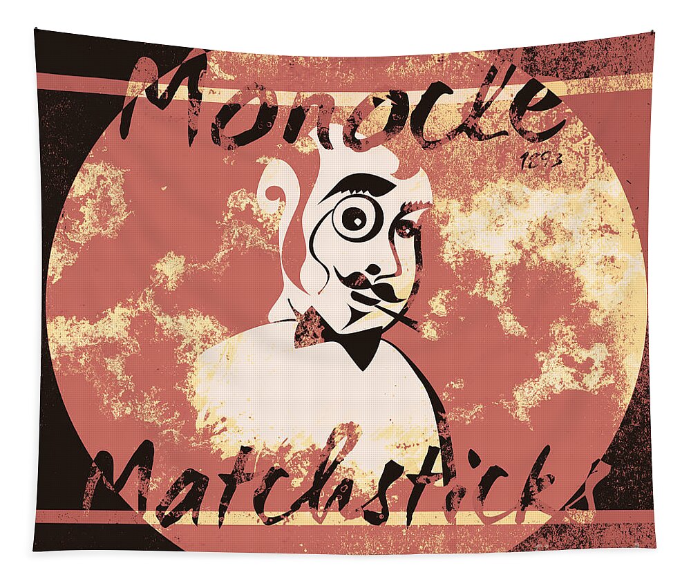 Matches Tapestry featuring the photograph Monocle Matchsticks vintage tin sign advertising by Jorgo Photography