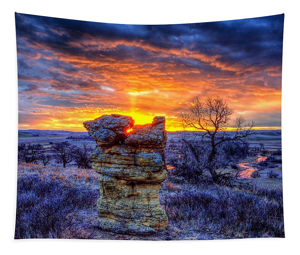 Monolith Tapestry featuring the photograph Monolithic Sunrise by Fiskr Larsen
