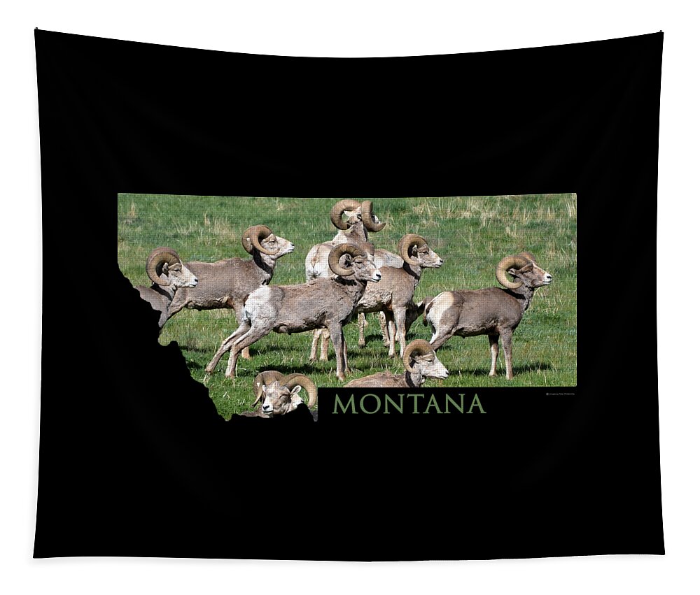 Montana Tapestry featuring the photograph Montana -Bighorn Rams by Whispering Peaks Photography