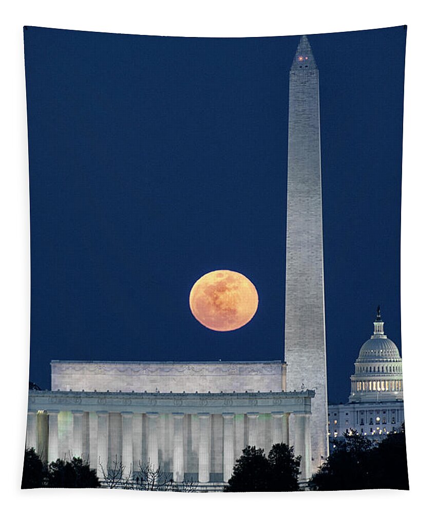 Moon Tapestry featuring the photograph Monumental Moon by Robert Fawcett