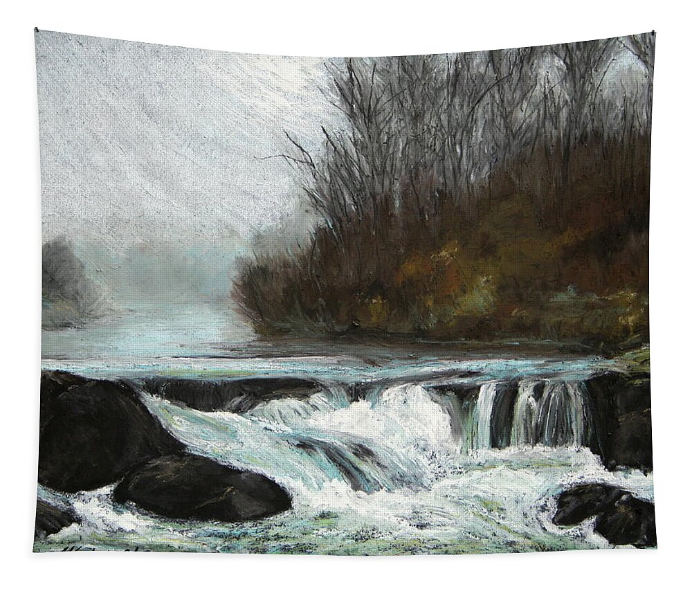 Moonlight Tapestry featuring the painting Moonlit Serenity by Marna Edwards Flavell