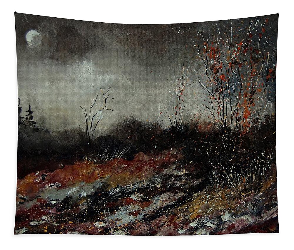 Landscape Tapestry featuring the painting Moonshine 459001 by Pol Ledent