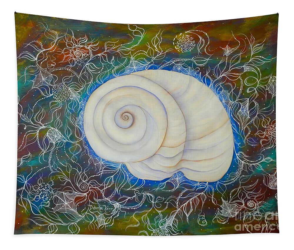 Moonsnail Tapestry featuring the painting Moonsnail Lace by Deborha Kerr