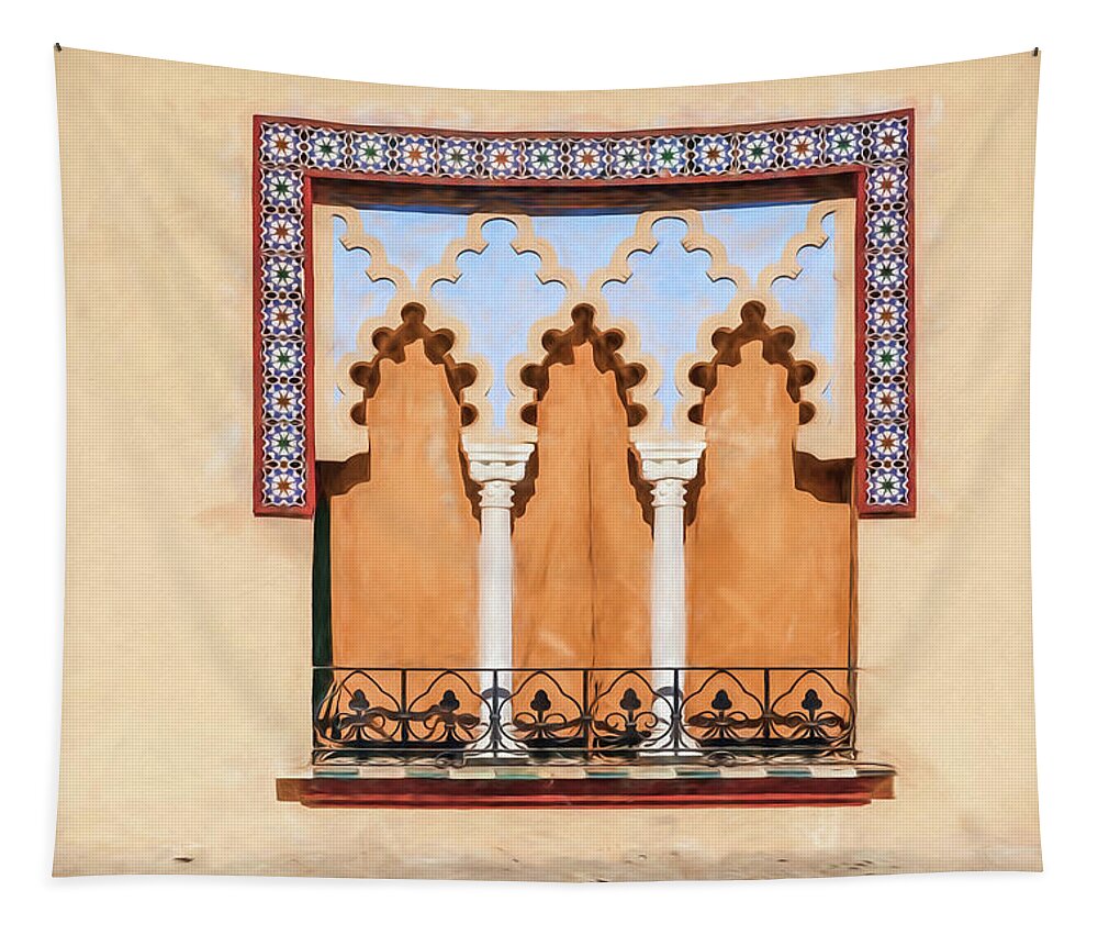 Arabic Tapestry featuring the photograph Moorish Window II by David Letts