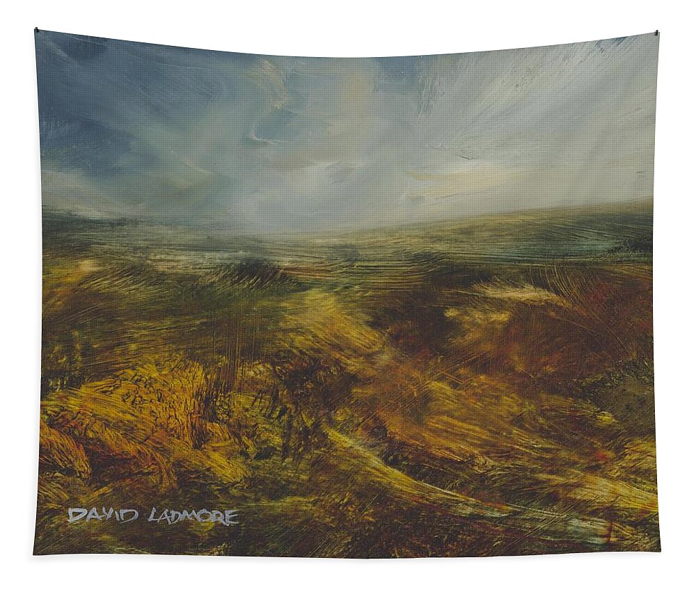 Moorland Tapestry featuring the painting Moorland 71 by David Ladmore