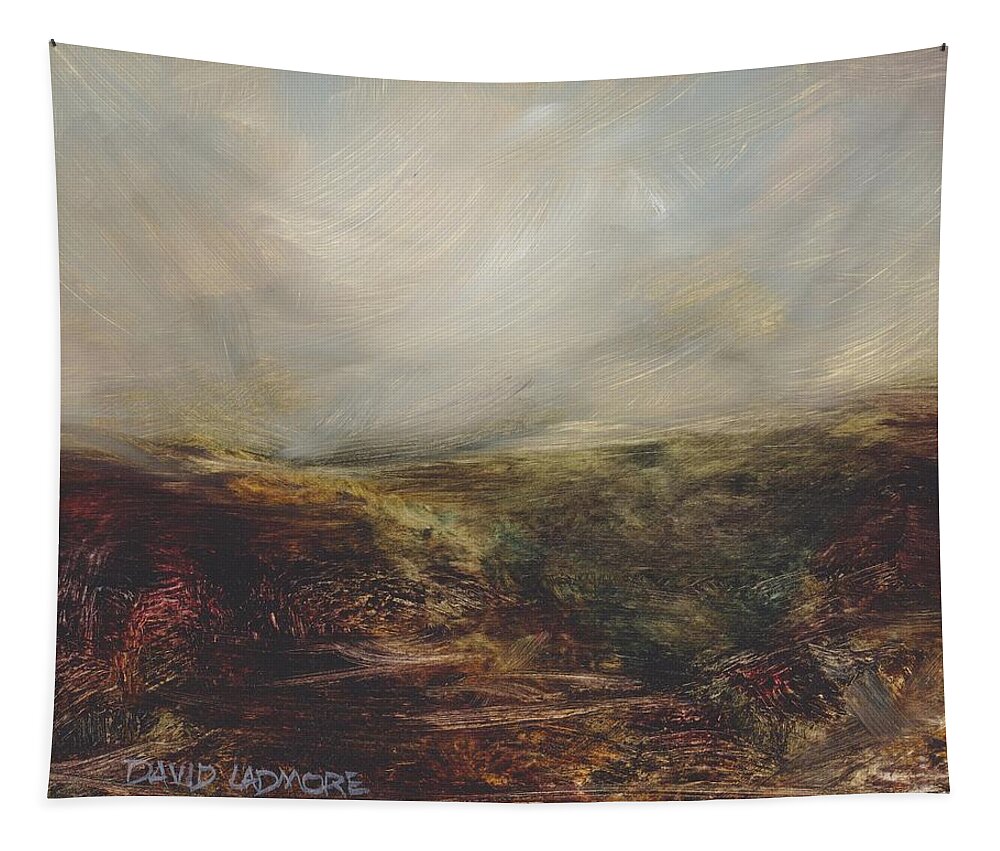Moorland Tapestry featuring the painting Moorland 76 by David Ladmore