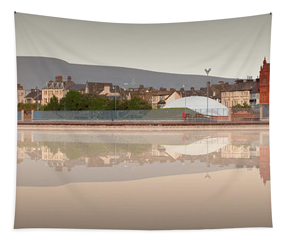 Morecambe Tapestry featuring the digital art Morecambe East 2 - Sepia by Joe Tamassy